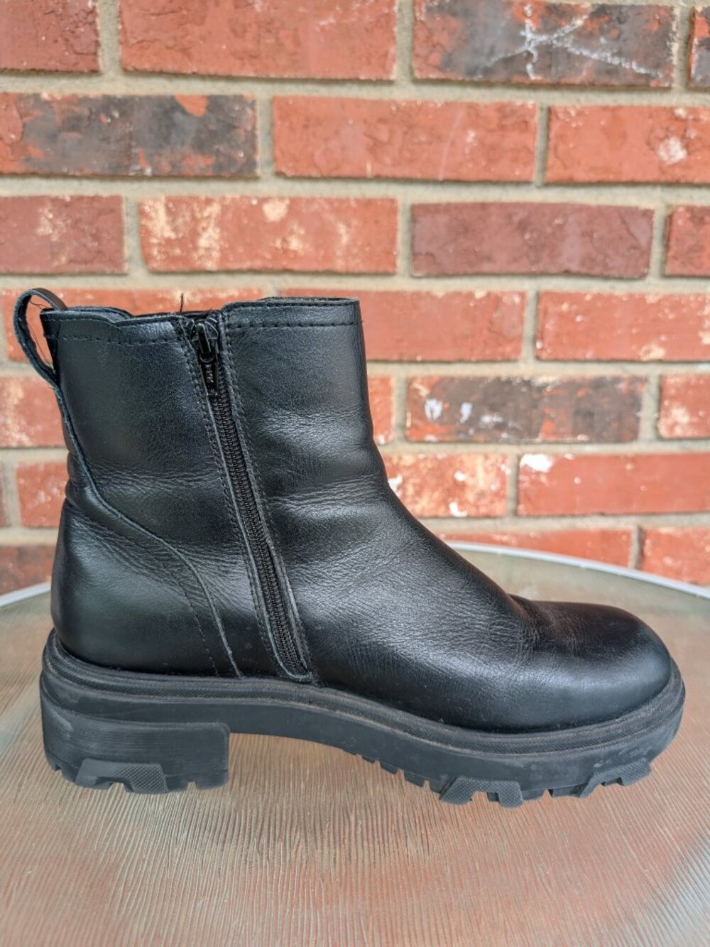 Women's House of Harlow Black Leather Ankle Boots Size 10 - Picture 3 of 11